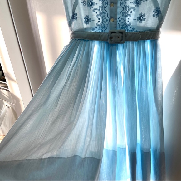 1950’s VINTAGE - L’AIGLON pale blue dress - Picture 4 of 5